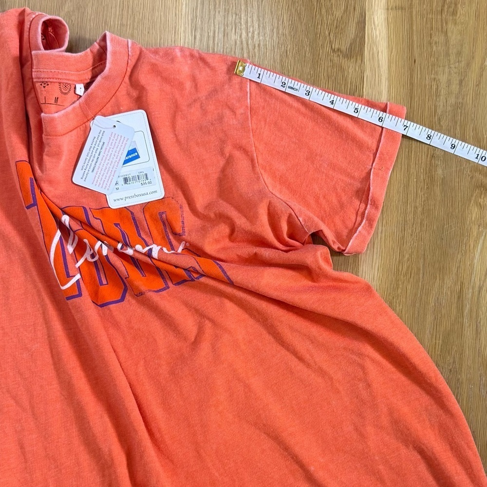 NWT Pressbox Clemson Tigers Orange Short Sleeve Collegiate Graphic Tee women’s M - Picture 5 of 8